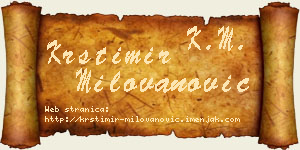 Krstimir Milovanović vizit kartica